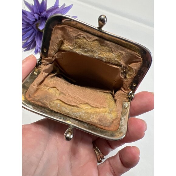 Whiting & Davis Vintage Gold Mesh Kiss Lock Pouch 3.5" x 5.5" - Picture 6 of 8